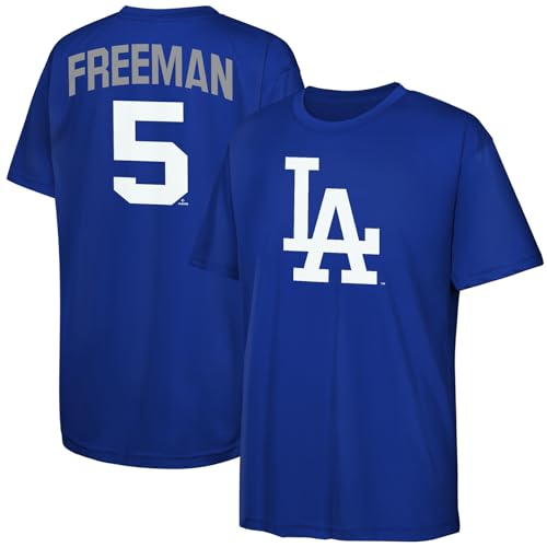 Freddie Freeman Los Angeles Dodgers MLB Kids 4-20 Blue Official Name & Number Performance Jersey T-Shirt (Size 14-16 Freddie Freeman Los Angeles Dodgers Blue)