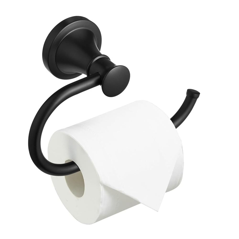 Hndhbfgrt Wall Mounted Toilet Tissue Paper Holder- Black, 1pc, Rustproof Stainless Steel Bathroom Toilet Roll Hanger