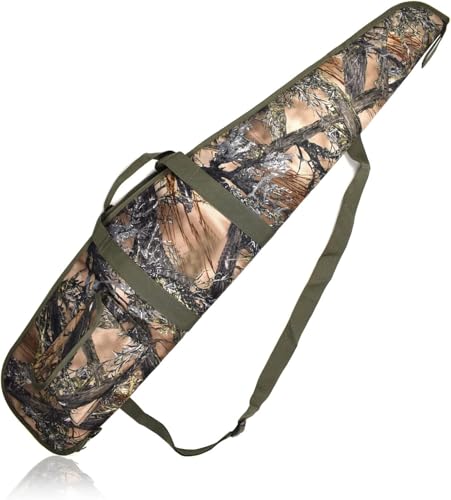 AUMTISC Funda para rifle de 41/45/49 pulgadas, funda suave para escopeta de calibre con hombro ajustable para rifles de alcance