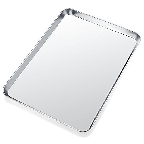 Baking Sheet, Yododo Stainless Steel Cookie Sheet Toaster Oven Tray Pan Rectangle Size