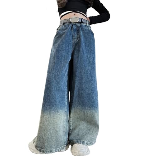Girls Baggy Jeans Trousers Streetwear Elastic Waist Wide Leg Denim Pants Kids Casual Cargo Pants with Pockets Clothes2