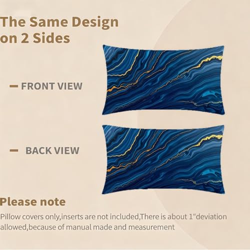 Housse coussin 50x70 bleu velours imperméable lot de 2 - 6
