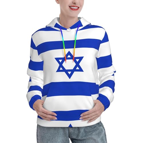 Sweat à capuche drapeau israélien stretch contre le froid femme confortable