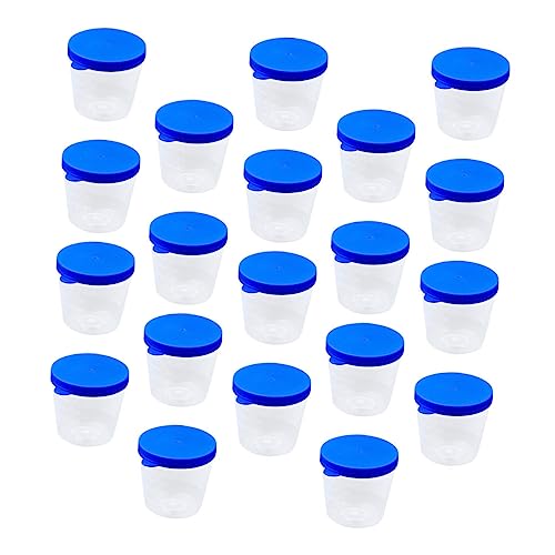MUCKLILY 100pcs Beaker Cups with Lids Medical Container Cups for Test Drink Medical Container Sample Cup Stool Cup Cup Cup Blue Plastic