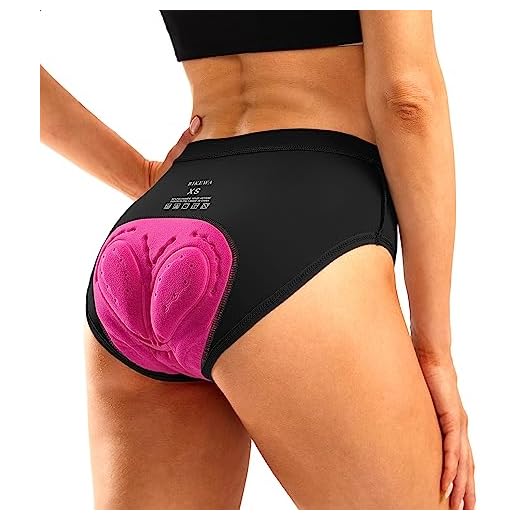 Women's 4D Padded Bike Underwear Cycling Bicycle Shorts Mountain Biking Riding Briefs Biker Cycle Spin Undershorts Padding Motorcycle Gear for Women(Black,L)