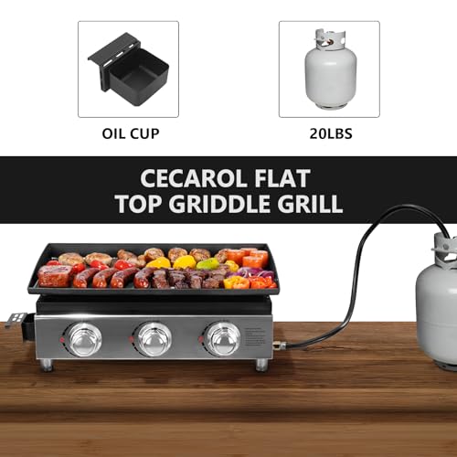 Cecarol 23In 3-Burner Propane Gas Griddle thumb #4