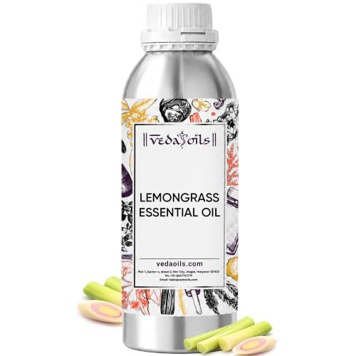 Image of VedaOils Lemongrass Essential Oil 100ml | 100% Pure, Natural & Undiluted Aroma Oil | Strong & Long-Lasting Fragrance for Diffuser, Home, Office, Candles & Aromatherapy