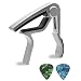 SAPHUE Guitar Capo for 6-String Acoustic and Electric with 2 Picks,Silver