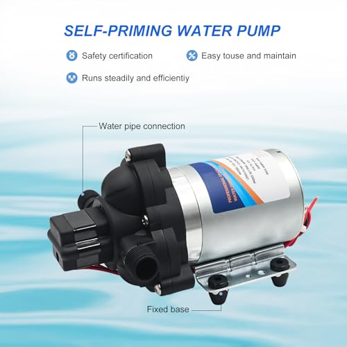 Image of 2088-554-144 2088-403-144 RV Water Pump12v Diaphragm pump 3.5 Gallons Per Minute 45 Psi 1 /2MNPT Connection Water Delivery Pump for RV or Marine