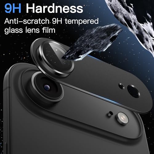 Image of JETech Camera Lens Protector for iPhone Air, Full Coverage 9H Tempered Glass Ring Cover, Matte Metal Plate, Case Friendly, 1-Pack, 6.5-Inch Display (Black)
