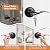 Probrico Matte Black Entry Door Handles with Different Keys, Wave Style Door Levers for Ineterior and Exterior Doors, Reversible Door Knobs for Left and Right Handed Doors, 1 Pack