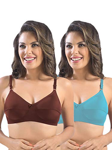 Image of SONARI Womens Cotton Everyday Bra | Non Padded, Wire Free, Comfortable Bra with Seamed Cups | Medium Coverage, Hook and Eye Closure for Everyday Wear | Adjustable Strap for a Customized Fit - Loreal