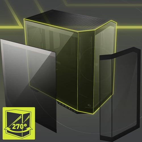 Image of msi MAG PANO 100L PZ - Premium Mid-Tower Gaming PC Case - Tempered Glass Side Panel - Liquid Cooling Support up to 360mm Radiator - Vented Front Panel