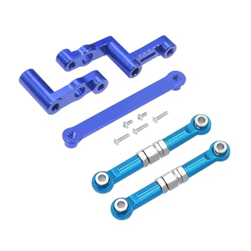 Rc Special Connecting Rod for Hyper Go for MJX 16207 16208 16209 16210 H16 H16BM 1/16 CNC Aluminum Steering Link Group Assembly Tie Rod RC Parts Replacement and Use(Blue)