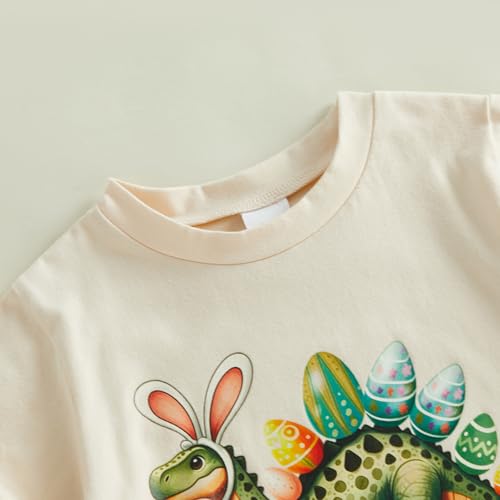 Image of Easter Bunny Shirt for Toddler Boys Girls Kids Funny Rabbit Letters Graphic Cotton Short Sleeve T-Shirt Top