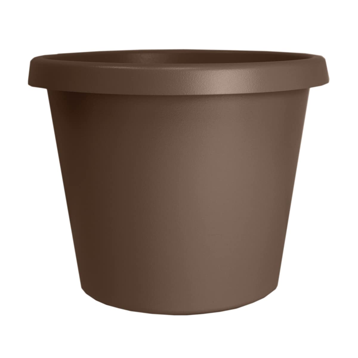 The HC Companies 10 Inch Round Prima Planter - Plastic Plant Pot with Rolled Rim for Indoor Outdoor Plants Flowers Herbs, Chocolate