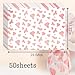 Hi Sasara Metallic Pink Cow Print Tissue Paper - 50 Sheets, 14 x 20 inch - Perfect for Gift Bags & Cow Parties