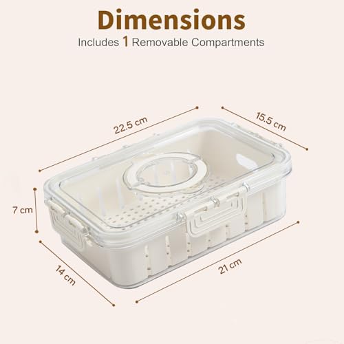 Image of HOKIPO Fridge Storage Containers - Food Grade BPA Free Plastic Food Storage Containers for Refrigerator & Freezer | Fresh Vegetable Crisper Box & Kitchen Storage Set (AR-6101)