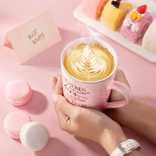 Best-Friend-Birthday-Gifts-for-Women-Friendship-Gifts-for-Women-friends-Good-Friends-are-Like-Stars-Coffee-Mug-Christamas-Bday-Gift-for-BFF-Bestie-14Oz-Pink-Mug-Printed-with-Gold-Nice-Gift-Boxed