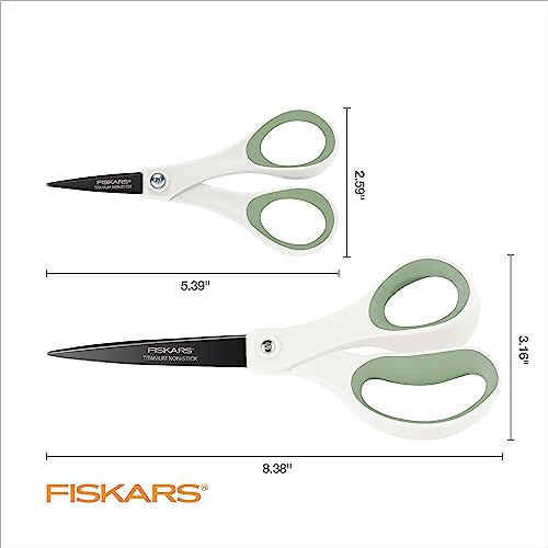 Fiskars 1067270 All Purpose Scissors (2-Pack) - High Performance And Designed For Comfort And Cutting Sticky Materials - Sharp To Cut, But Soft To Hold - Perfect For Everyday, The Office, And Arts & Crafts thumb #5