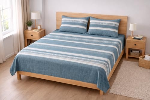 Image of AAZEEM Microfibre Double Bedsheet 100% Microfibre Full Size Sheets Set, Soft & Comfy, Bedsheet & Pillowcases Sets, Machine wash | Bedsheet Size -90 X 100 Inches Pillow 17 X 27 Inches |