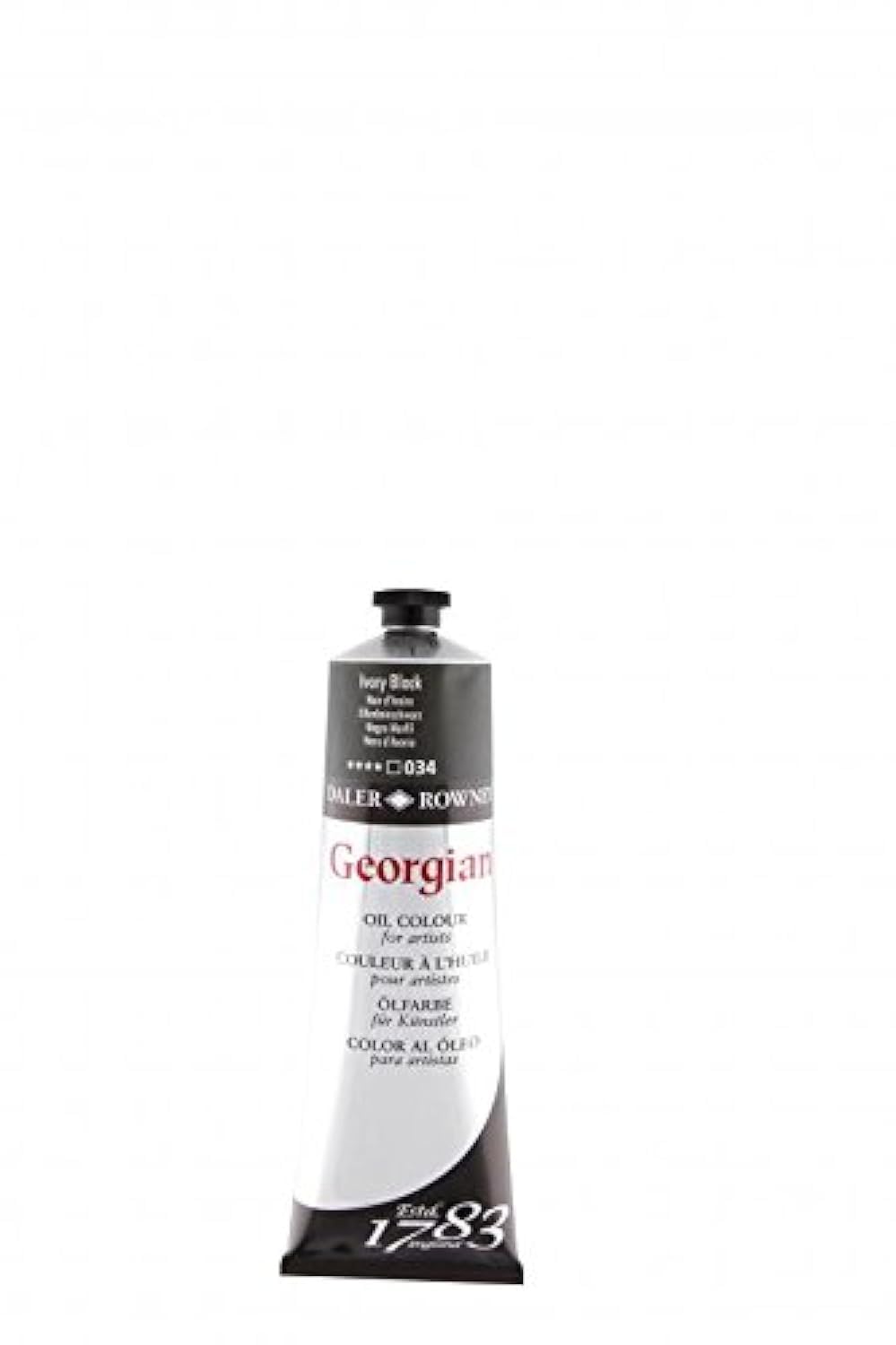 Daler-Rowney Georgian Oil Colour Paint Tube 225ml – Ivory Black – Rich Pigmented Professional Artist Oil Paint