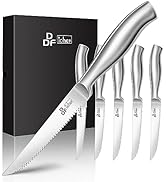 DDF iohEF Steak Knife Set, 6 Piece Steak Knife, High Carbon Japanese Stainless Steel Serrated Ste...