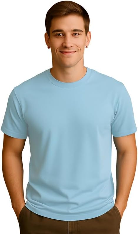 Sleepynuts Men's Regular Fit Round Neck Half Sleeves Solid Casual Wear T-Shirt