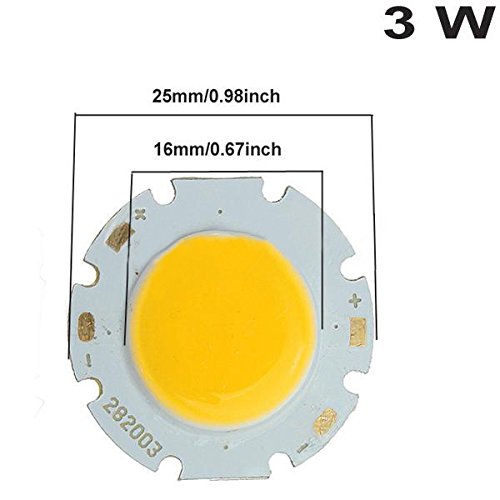 Lizusidtsy 3W COB High Power Super Bright Light Lamp Bead LED Chip Warm White Light