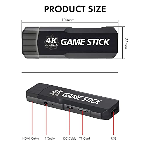 Game Stick Pro 34 Mil jogos 64GB 2 Controles sem fio Jogos de diversos Consoles Multijogos
