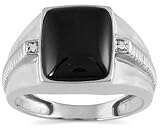 Passende Verpackung Szul Herren -  Weißgold Halbmondschliff  schwarz Diamant Onyx 