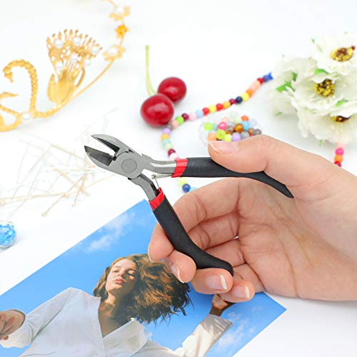 FENGWANGLI Wire Cutter Pliers for Wire Wrapping Bending Cutting Snipping, 5 Inch, Black - Thumbnail 5