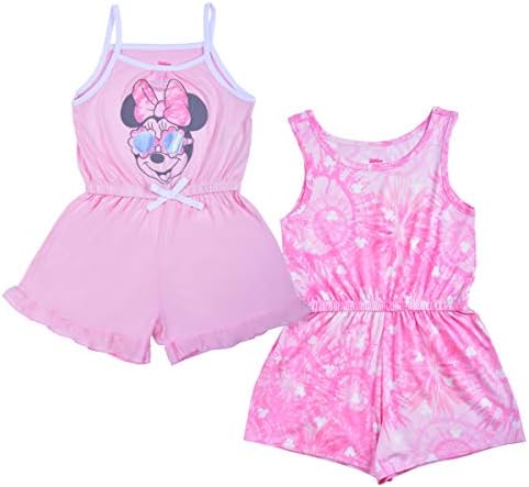 Disney Minnie Mouse Girls’ 2 Pack Romper for Infant, Toddler and Little Kids – Pink