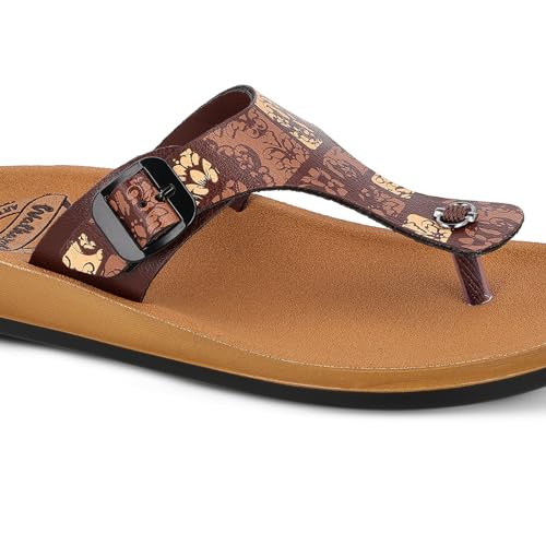 Image of WALKAROO Women's Fashion Sandals with Cushion Sole, Toe Seperator, Broad Straps and Lightweight - WE2349