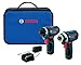 BOSCH CLPK27-120 12V Max 2-Tool Combo Kit with Two-Speed Pocket Driver, Impact Driver and (2) 2.0 Ah Batteries,Blue