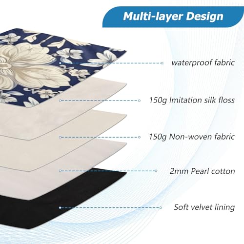 Funda para portátil floral azul 13-14 pulgadas miniatura 4