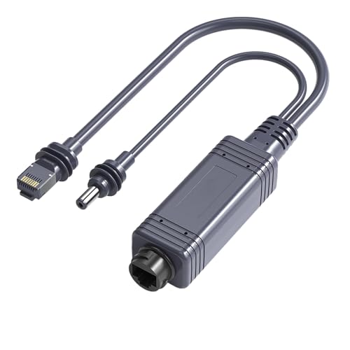 PoE Splitter Gigabit 48V 100W con Transferencia a 100m - Adaptador Ethernet Seguro y Compatible Cat5e para Cámaras y Redes Profesionales