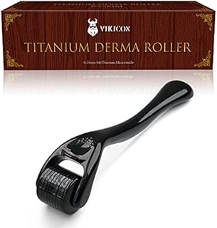 VIKICON Bartwuchsroller/0,25 mm 540 Titan-Mikronadel/Dermaroller für Männer, Gesichtshaarwachstum/Erhöhte Balsam- und Serumabsorption/Reiseetui …