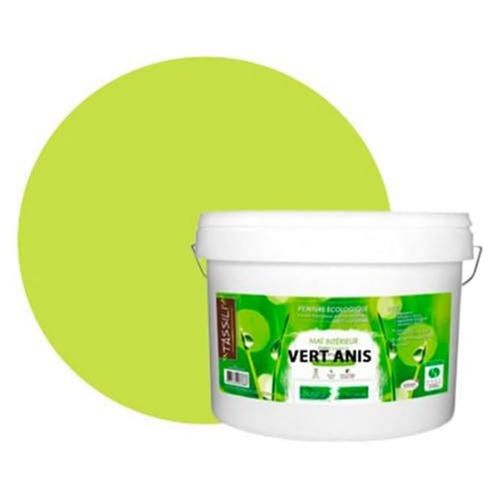 BOX DECO COULEURS Pintura de pared natural ecológica con aspecto mate interior Natura – 10 l/130 m², verde anís
