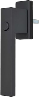 Design Aluminium Fenstergriff Dublin mit Druckknopf - pulverbeschichtet, Farbe:Grau RAL 7016 (matt), Stiftlänge:35mm