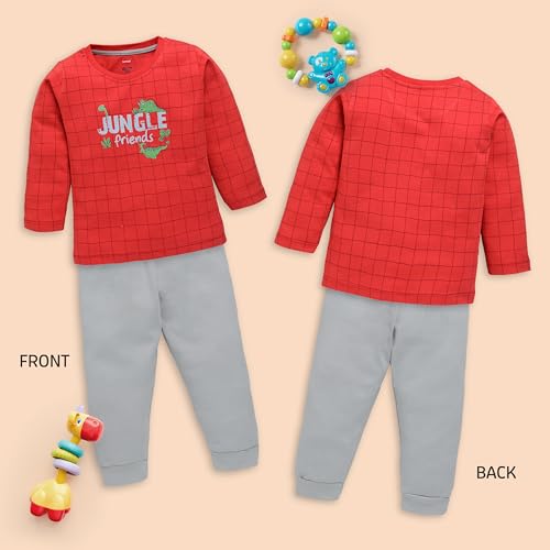 Image of LuvLap Baby Boys 100% Cotton Full Sleeve Boys T-Shirt & Pyjama Sets Pack of 3