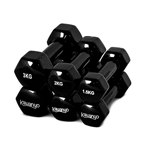 Kawanyo Pesas de vinilo Most Wanted 3 pares de pesas de 1,5 kg, 2,0 kg, 3,0 kg Cover