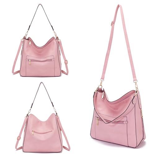 Image of Qiyuer 13 inch Women Spacious Soft PU Handbag Hobo Bag Purse Wallet Set 4pcs | Large, Dual-use Crossbody & Shoulder Bag, Multi-pocket, Divided Compartments, Fits Tablet, Versatile for Daily & Work