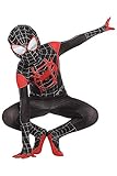 Kids Toddler Spider Verse Miles Morales Gwen Jumpsuit Bodysuit Black Spider Tights Zentai Costume (Miles Morales, Child S/90-110 cm)