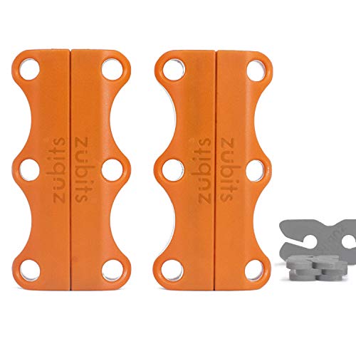 zubits® - Magnetische Schuhbinder/Magnetverschlüsse für Schuhe - Größe #3 Sport/über 84kg in orange