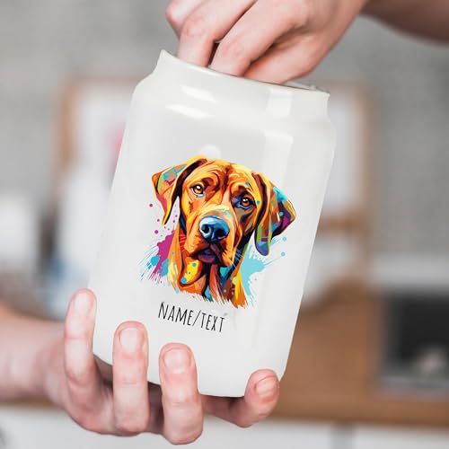 Große Multicolor Leckekerlidose | mit Hundemotiv (über 90 Rassen verfügbar) und deinem Wunschnamen | Personalisiert | Hygienische Futter Aufbewahrung | (Rhodesian Ridgeback 2)
