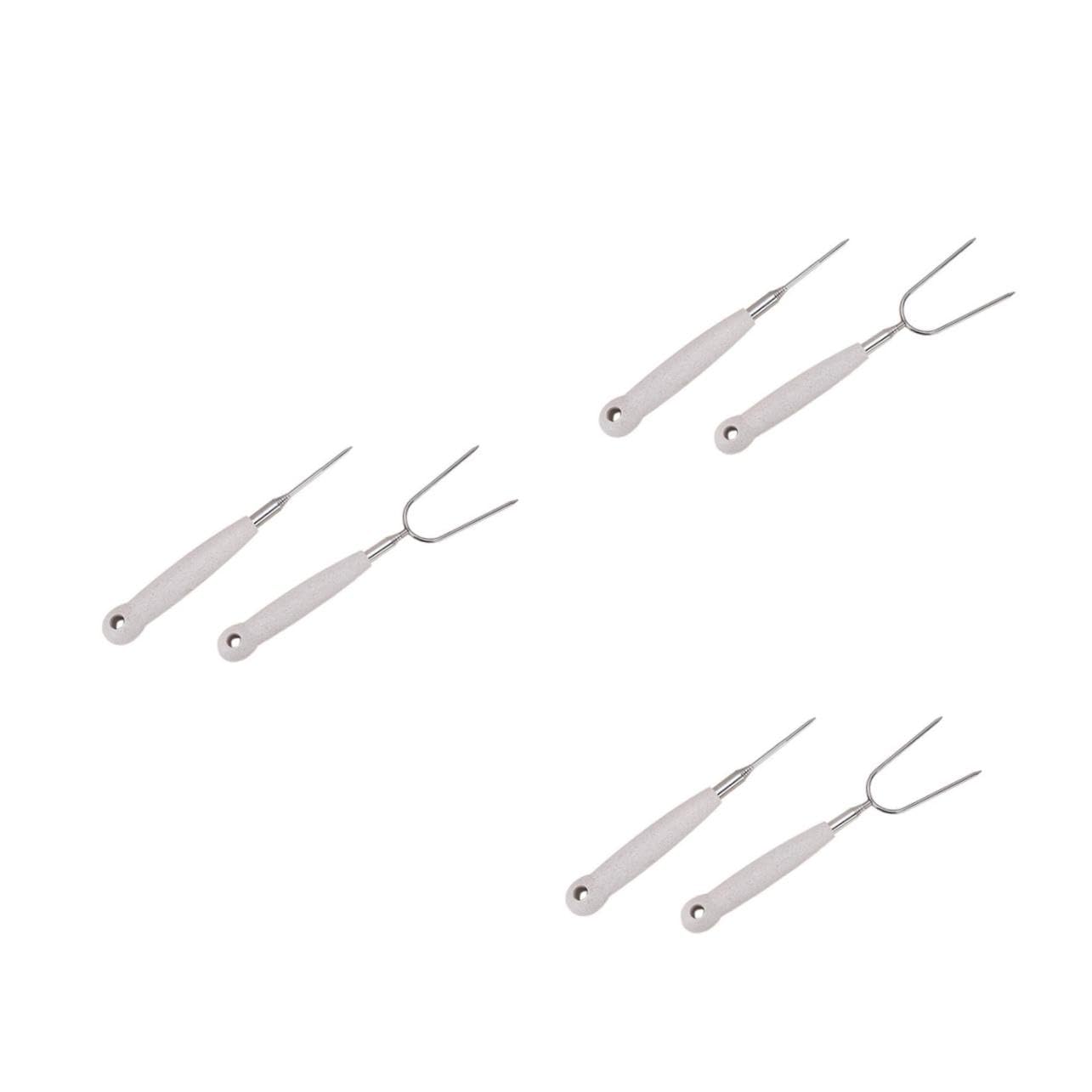 Toyvian 3 Set Forchette Da Barbecue Inossidabile Forchette Portatili Per Grigliate Inclusa Per Famiglia 2 Pezzi*3