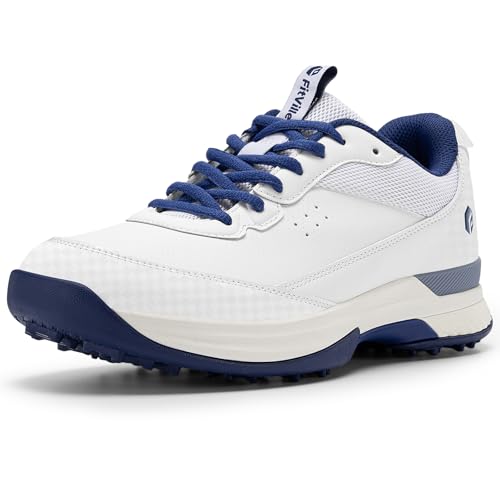 [FitVille] 幅広 ゴルフシューズ メンズ 2E 4E プロゴルフ靴 ソフトスパイク付き 軽量 防水 防滑