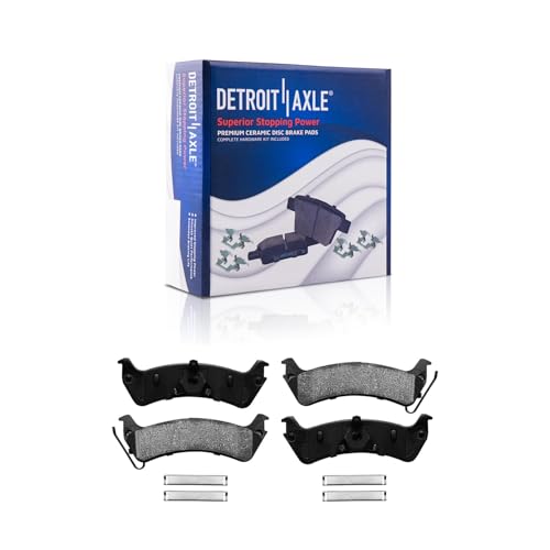 Image of Detroit Axle - Rear Brake Kit for Ford 1995-2003 Windstar Models w /Rear | Disc Brake Disc Brake Rotors Ceramic Brake Pads w /Hardware 1996 1997 1998 1999 2000 2001 2002 Replacement
