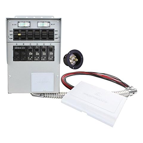 306A Pro/Tran2 30-Amp 6-Circuit 2 Manual Transfer Switch with Optional Power Inlet Cover